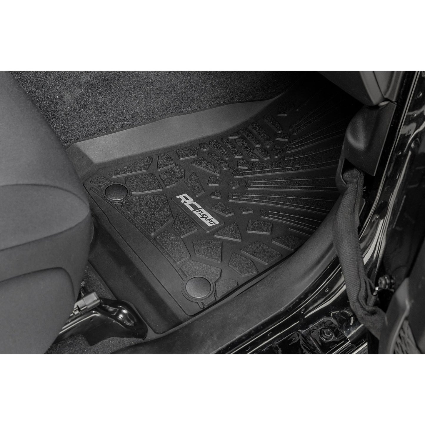 ROUGH COUNTRY Flex Fit Floor Mats | FR & RR | 4 Door | Jeep Wrangler Unlimited 4WD (18-25) | FF-60112