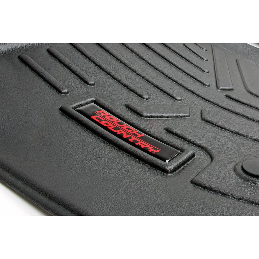ROUGH COUNTRY Floor Mats | FR & RR | Over Hump | Ford F-150 (15-25)/F-150 Lightning (22-25)/Raptor (17-25)  | M-51153