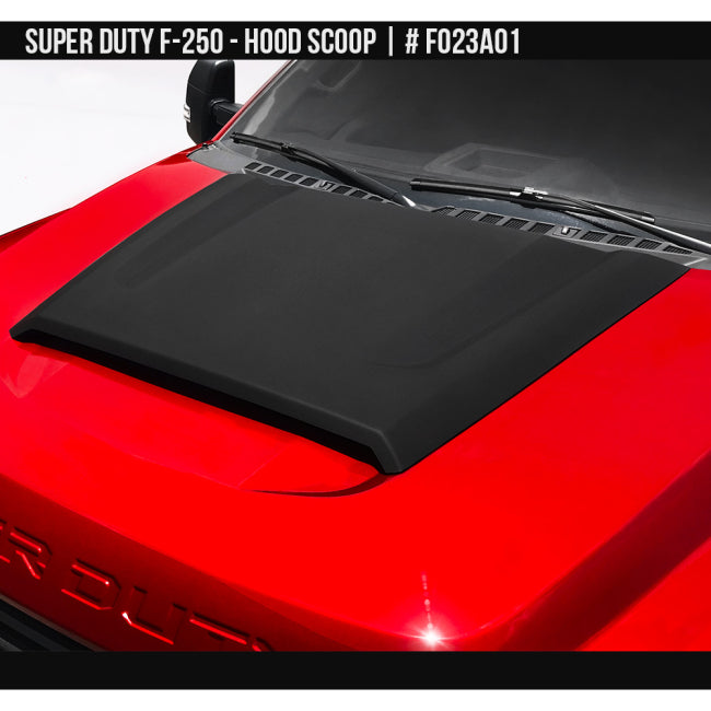 AIRDESIGN | Hood Scoop Satin Black | 17–22 Ford F-250 | FO23A01