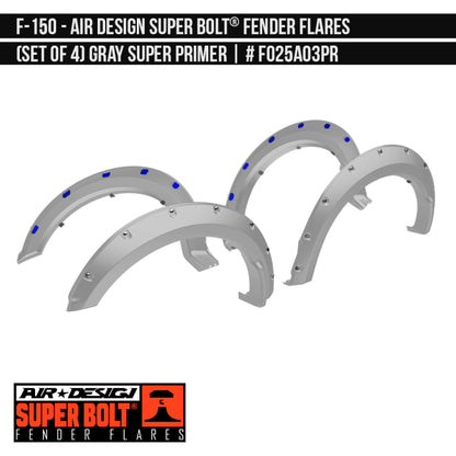 AIRDESIGN Super Bolt Fender Flares 18–20 Ford F-150 Gray Super Primer