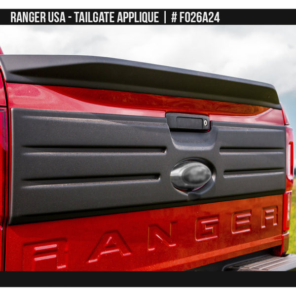 AIRDESIGN | Tailgate Applique Satin Black | 19–23 Ford Ranger | FO26A24