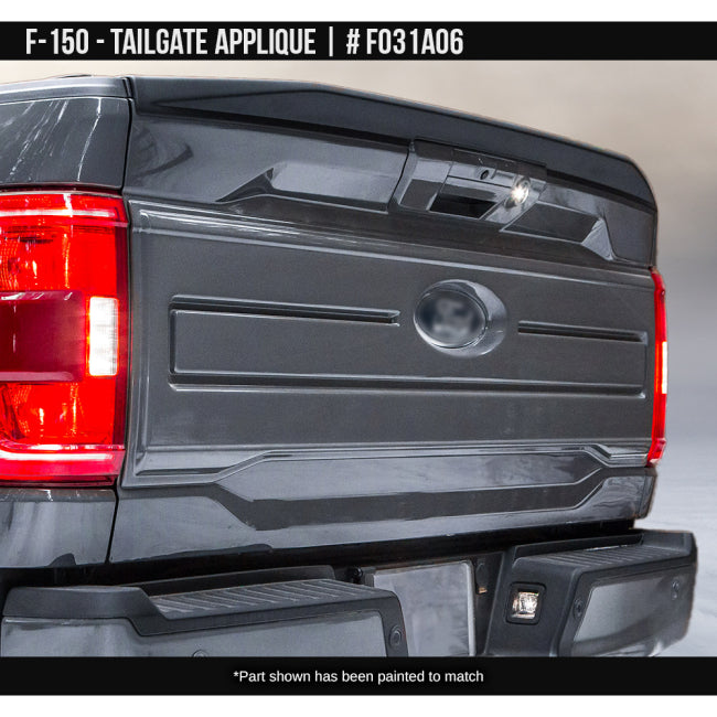 AIRDESIGN | Tailgate Applique Satin Black | 21–25 Ford F-150 | FO31A06