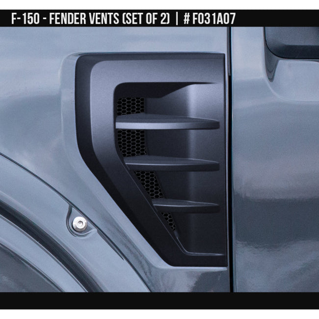 AIRDESIGN | Fender Vent Set Satin Black | 21–25 Ford F-150 | FO31A07