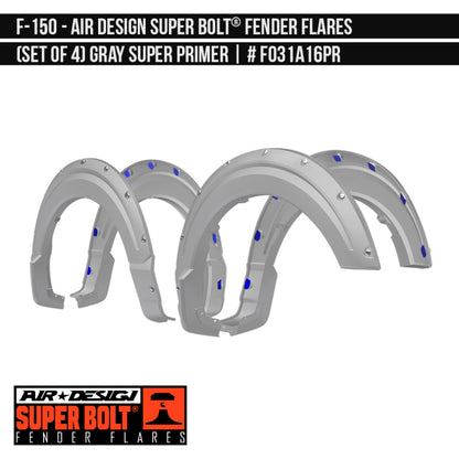 AIRDESIGN Super Bolt Fender Flares 21–25 Ford F-150 Gray Super Primer