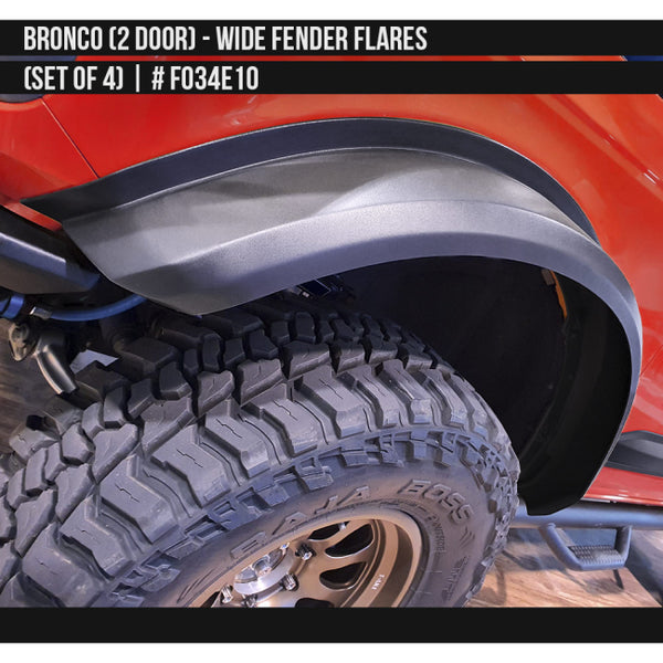 AIRDESIGN | Wide Fender Flares Textured Black | 21–26 Bronco | FO34E10 / FO34E11