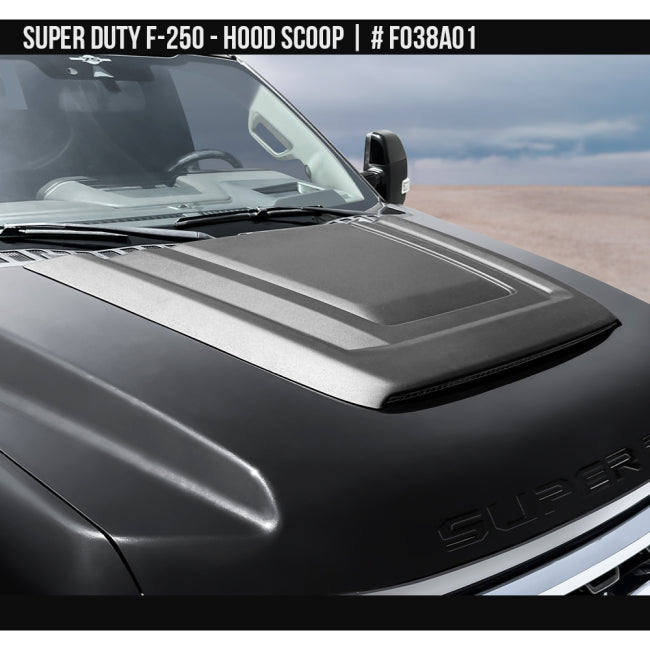 AIRDESIGN | Hood Scoop Satin Black | 23–25 Ford F-250 | FO38A01