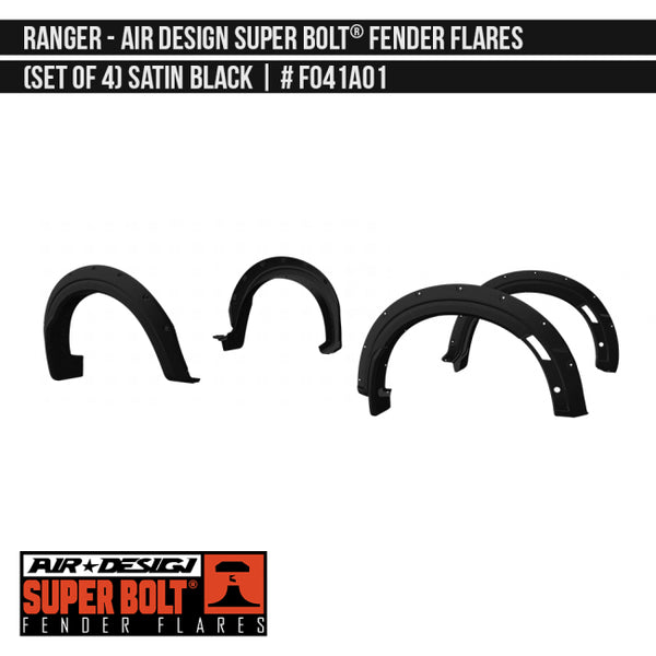 AIRDESIGN | Super Bolt Fender Flares | 24–25 Ford Ranger | FO41A01