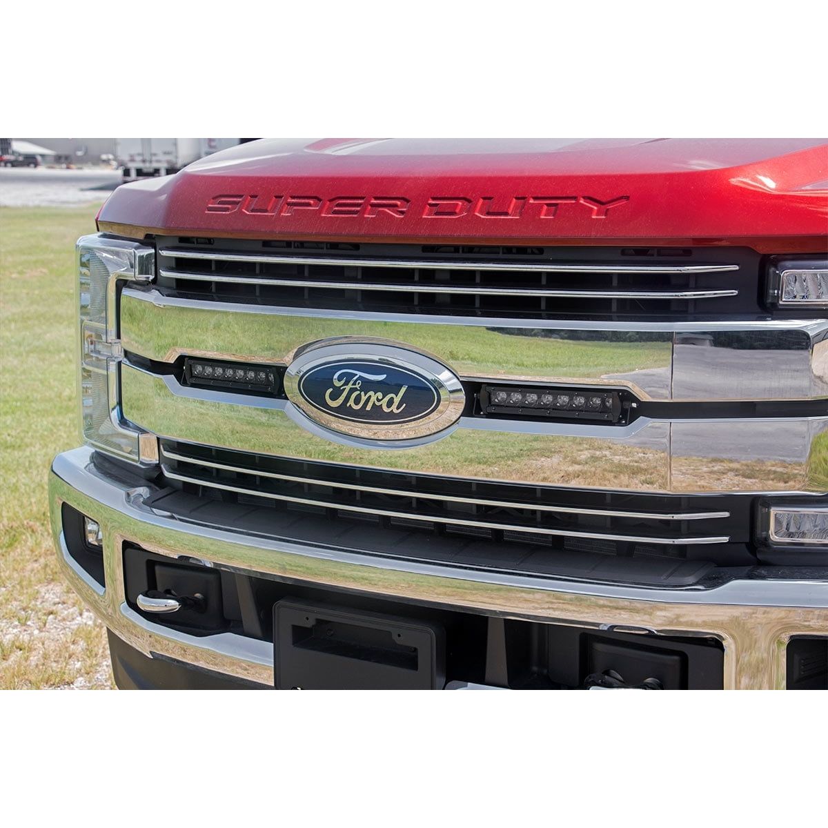 ROUGH COUNTRY LED Light Kit | Grille Mount | 8" Black Pair | Ford F-250 Super Duty (17-19) | 70697