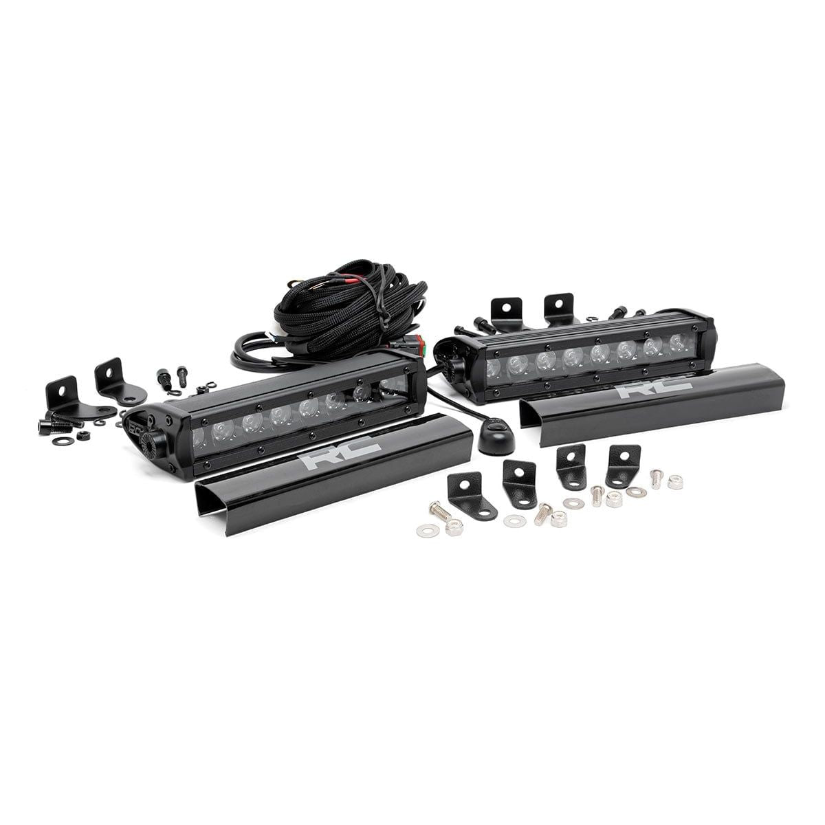 ROUGH COUNTRY LED Light Kit | Grille Mount | 8" Black Pair | Ford F-250 Super Duty (17-19) | 70697