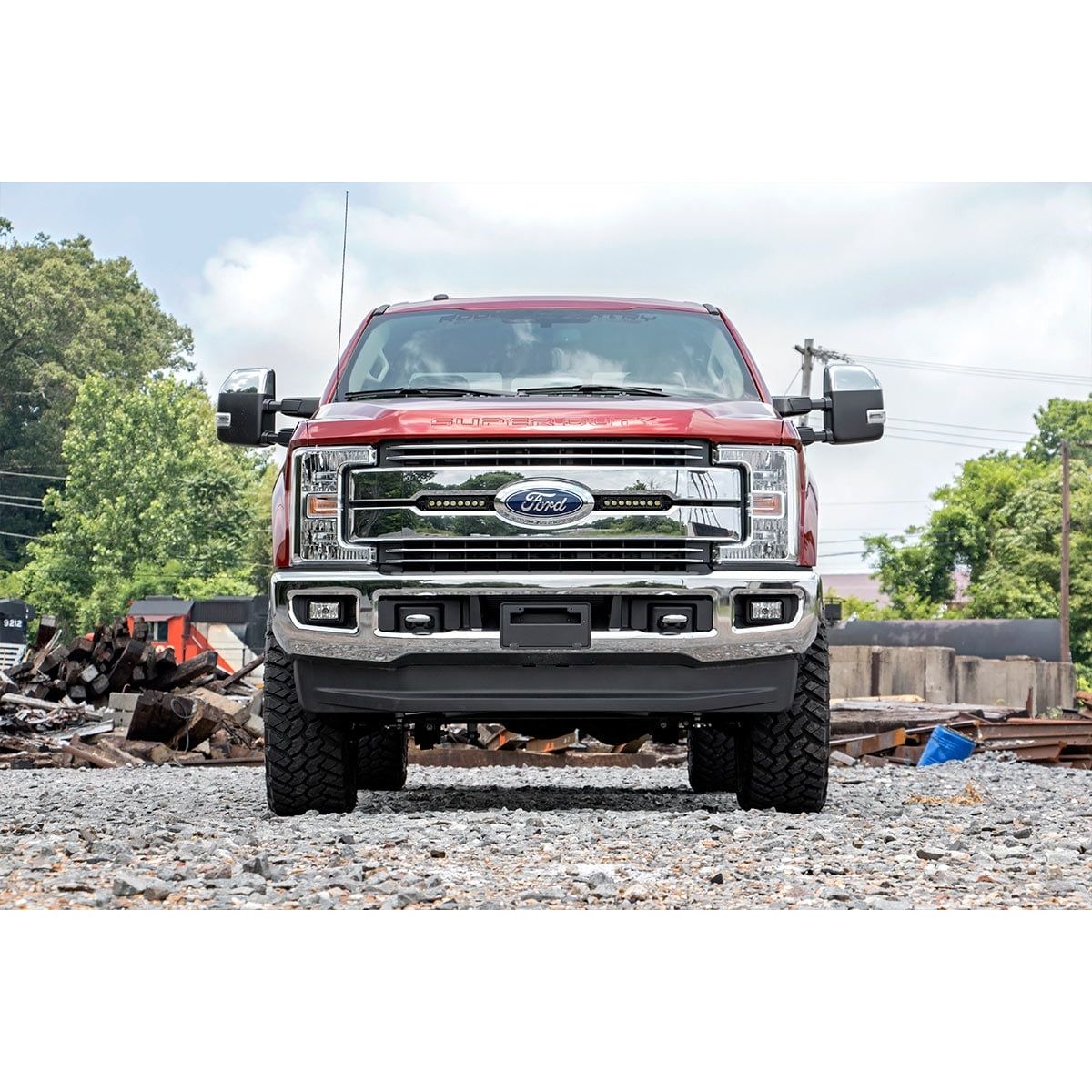 ROUGH COUNTRY LED Light Kit | Grille Mount | 8" Black Pair | Ford F-250 Super Duty (17-19) | 70697