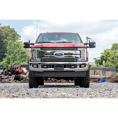 ROUGH COUNTRY LED Light Kit | Grille Mount | 8" Black Pair | Ford F-250 Super Duty (17-19) | 70697