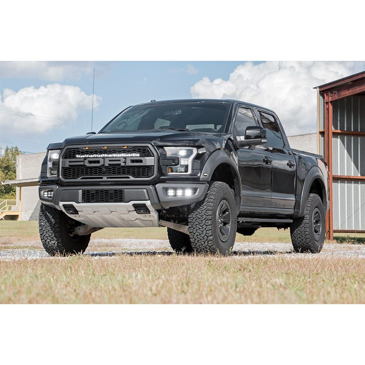 ROUGH COUNTRY LED Light Kit | Grille Mount | 30" Black Single Row | Ford Raptor 4WD (17-20) | 70702