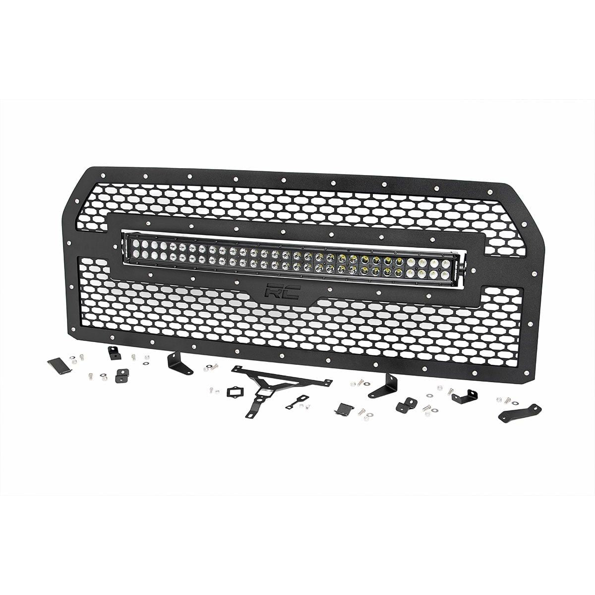 ROUGH COUNTRY Mesh Grille | 30" Dual Row LED | Black | Ford F-150 2WD/4WD (2015-2017) | 70193