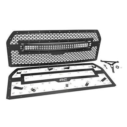 ROUGH COUNTRY Mesh Grille | 30" Dual Row LED | Black | Ford F-150 2WD/4WD (2015-2017) | 70193