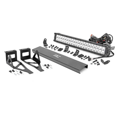ROUGH COUNTRY LED Light Kit | Bumper | 20" Chrome Dual Row | Amber DRL | Ford F-250/F-350 Super Duty (05-07) | 70664DRLA