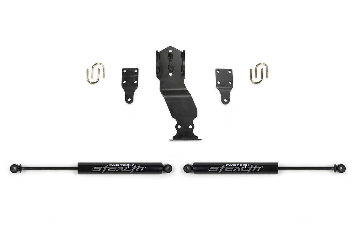 FABTECH | Dual Steering Stabilizer System (Opposing Style) w/ Stealth Shocks | Ford F250 / Ford F350 | FTS22302 — product image 1