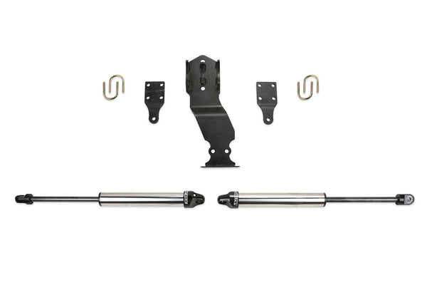 FABTECH | Dual Steering Stabilizer System (Opposing Style) w/ Dirt Logic 2.25 Shocks | Ford F250 / Ford F350 | FTS22303