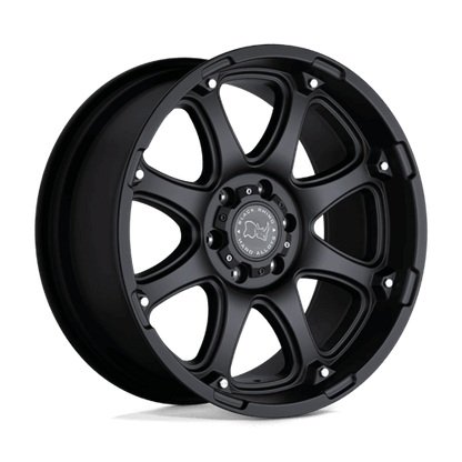 Black Rhino GLAMIS Matte Black off-road wheel with an 8-spoke design and monoblock construction.