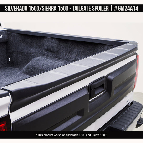 AIRDESIGN | Tailgate Spoiler Satin Black | 14–18 Chevy Silverado 1500 / 16–18 GMC Sierra 1500 | GM24A14