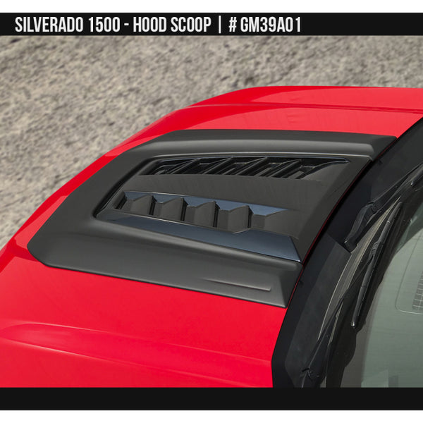 AIRDESIGN | Hood Scoop Satin Black | 19–25 Chevy Silverado 1500 | GM39A01