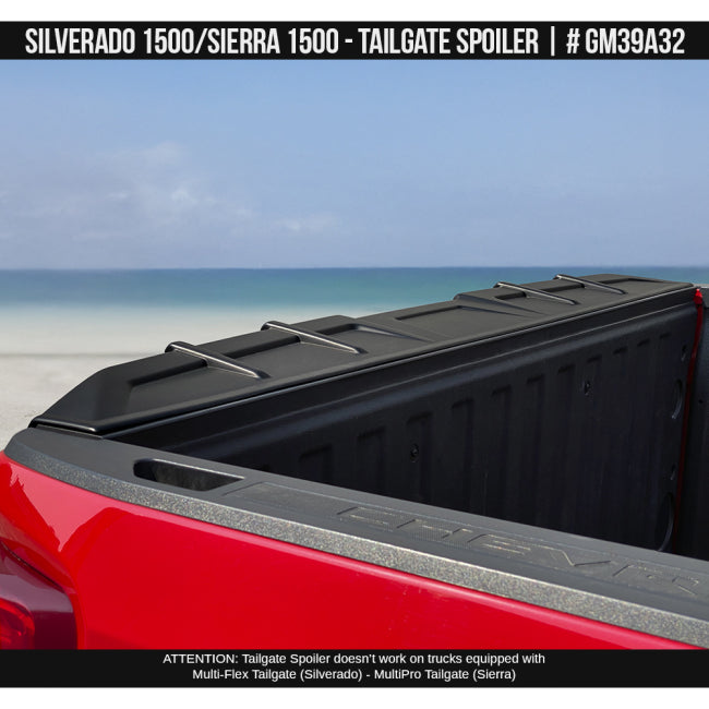 AIRDESIGN | Tailgate Spoiler Satin Black | 19–25 Chevy Silverado 1500 / 19–25 GMC Sierra 1500 | GM39A32