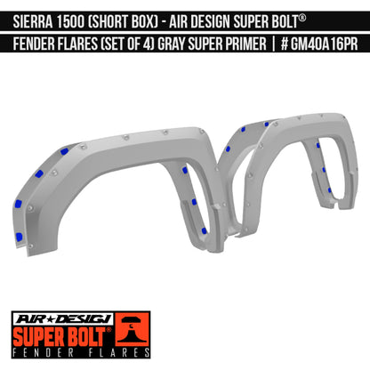 AIRDESIGN Super Bolt Fender Flares 19–25 GMC Sierra 1500 Gray Super Primer
