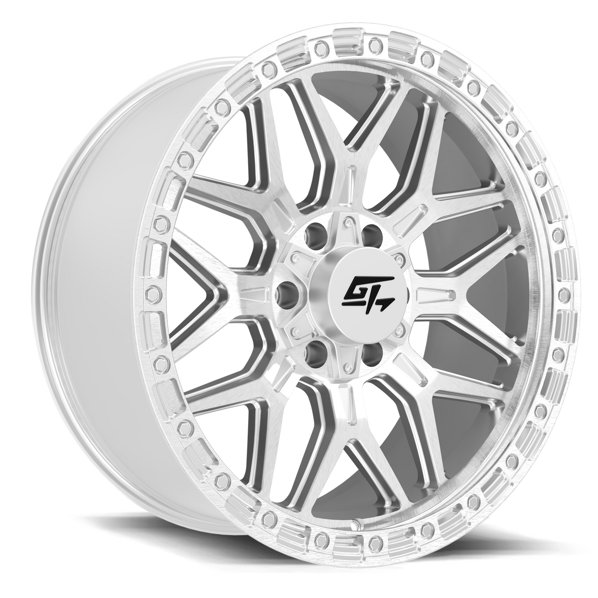GT OFFROAD REVOLT Hyper Silver Machined Face wheel