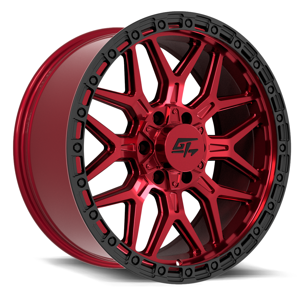 GT OFFROAD REVOLT Red Anodized with Black Ring wheel