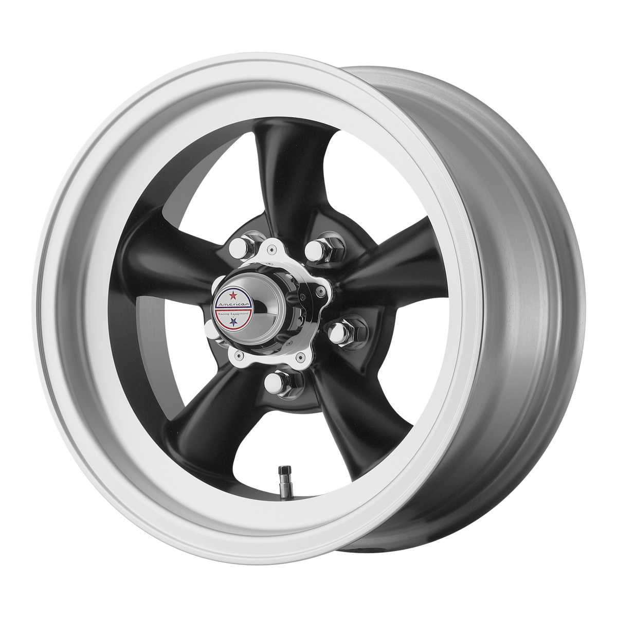 American Racing VN105 TORQ THRUST D Satin Black W/ Machined Lip wheel
