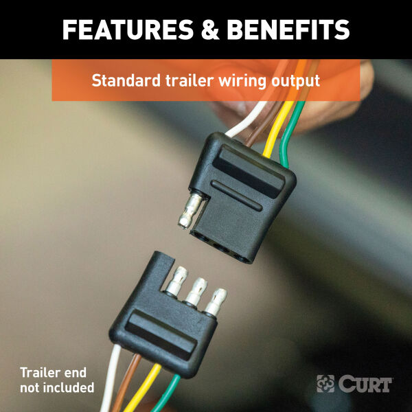CURT MANUFACTURING | Custom Trailer Wiring Harness 4-Way Flat Output Ford Bronco | 56468