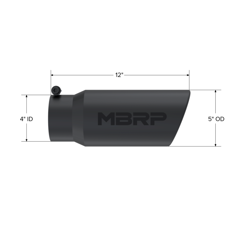 MBRP | Universal Black-Coated Tip, 4 Inch ID, 5 Inch OD Out,  | t5051BLK