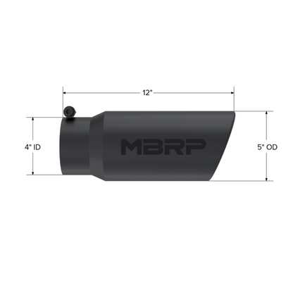 MBRP | Universal Black-Coated Tip, 4 Inch ID, 5 Inch OD Out,  | t5051BLK