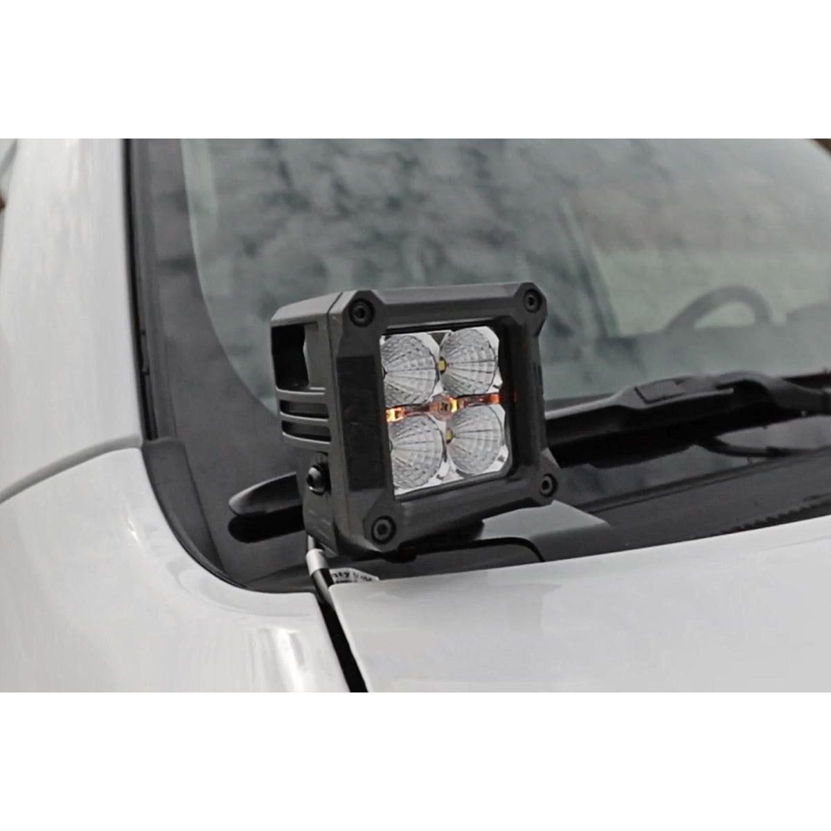 ROUGH COUNTRY | LED Light Kit  Ditch Mount  3" Chrome Wide Angle Pair | 70793