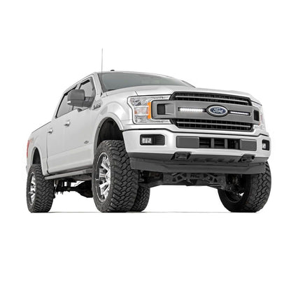 ROUGH COUNTRY LED Light Kit | Grille Mount | 10" Chrome Slimline Pair | Ford F-150 (18-20) | 70809