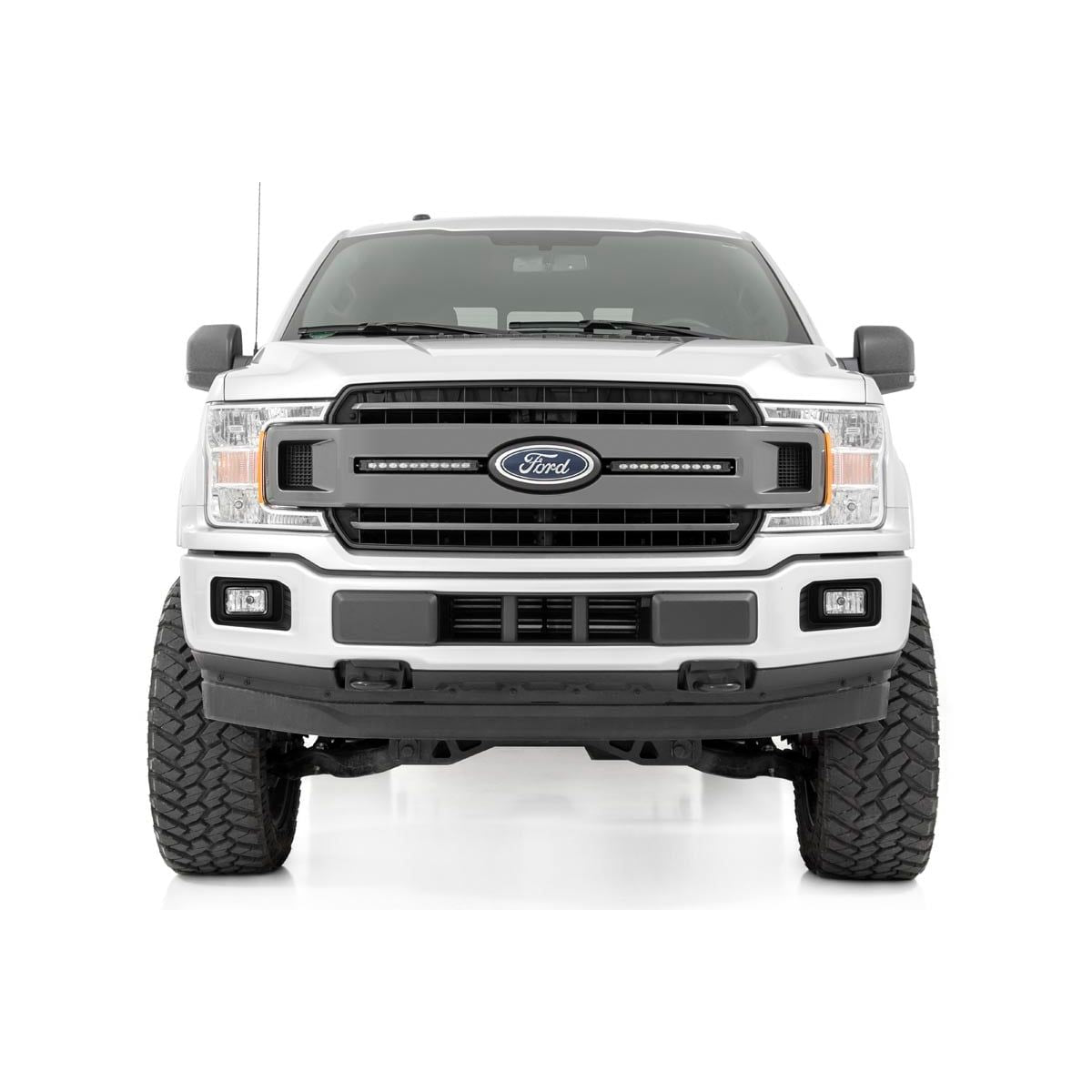 ROUGH COUNTRY LED Light Kit | Grille Mount | 10" Chrome Slimline Pair | Ford F-150 (18-20) | 70809