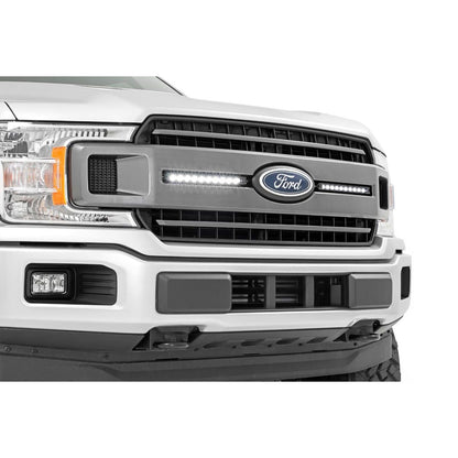 ROUGH COUNTRY LED Light Kit | Grille Mount | 10" Chrome Slimline Pair | Ford F-150 (18-20) | 70809