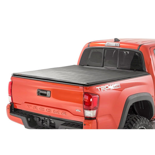 ROUGH COUNTRY Soft Tri-Fold Bed Cover | 5' Bed | Dbl Cab | Toyota Tacoma 2WD/4WD (16-25) | 41716501A