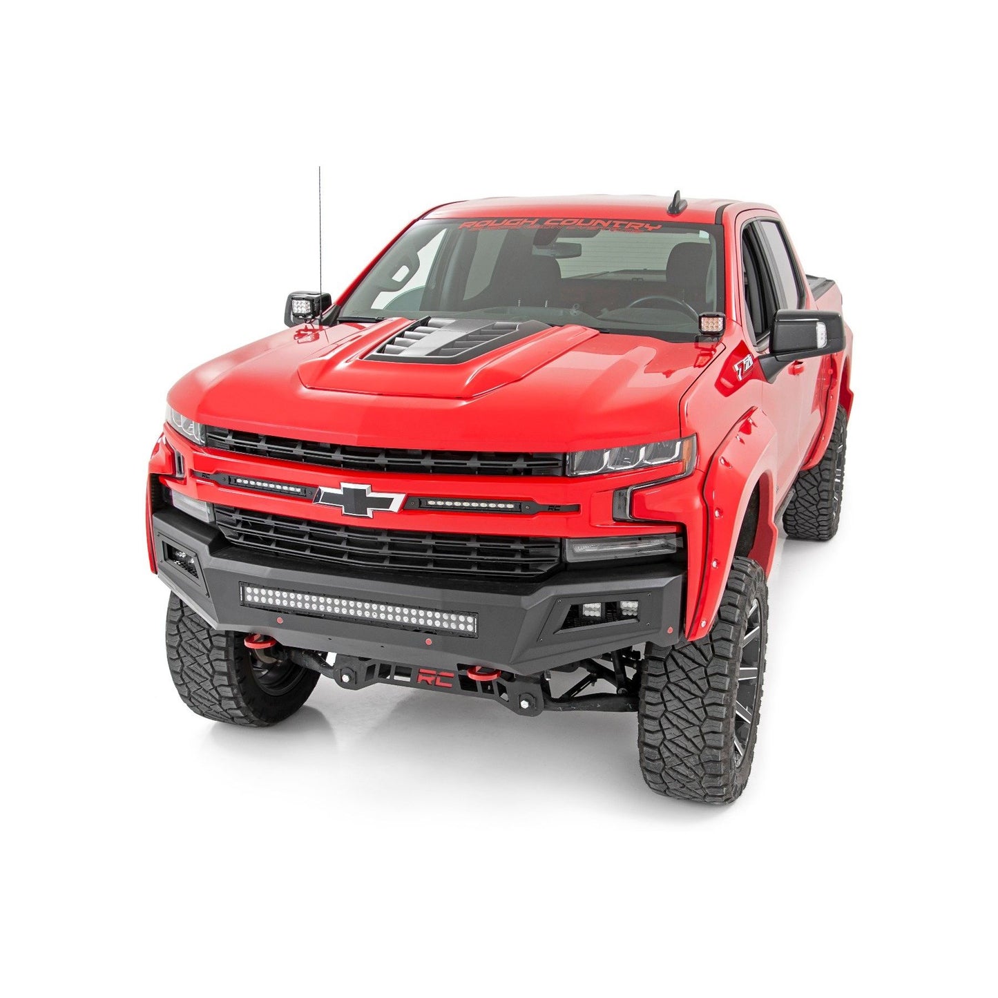 ROUGH COUNTRY LED Light Kit | Ditch Mount | 2" Black Pair | Amber DRL | Chevy Silverado 1500 (19-24) | 70844