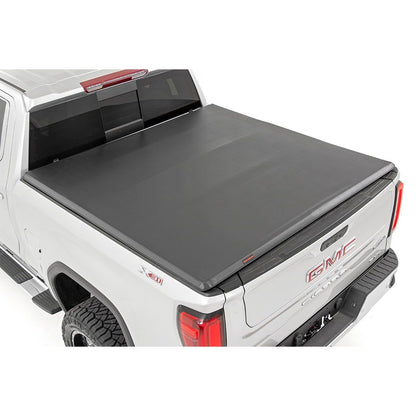 ROUGH COUNTRY Soft Tri-Fold Bed Cover | 5'10" Bed | Chevy/GMC Sierra 1500 (19-26)/Silverado 1500 (19-26)  | 41308550A