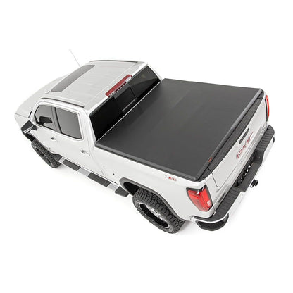 ROUGH COUNTRY Soft Tri-Fold Bed Cover | 5'10" Bed | Chevy/GMC Sierra 1500 (19-26)/Silverado 1500 (19-26)  | 41308550A