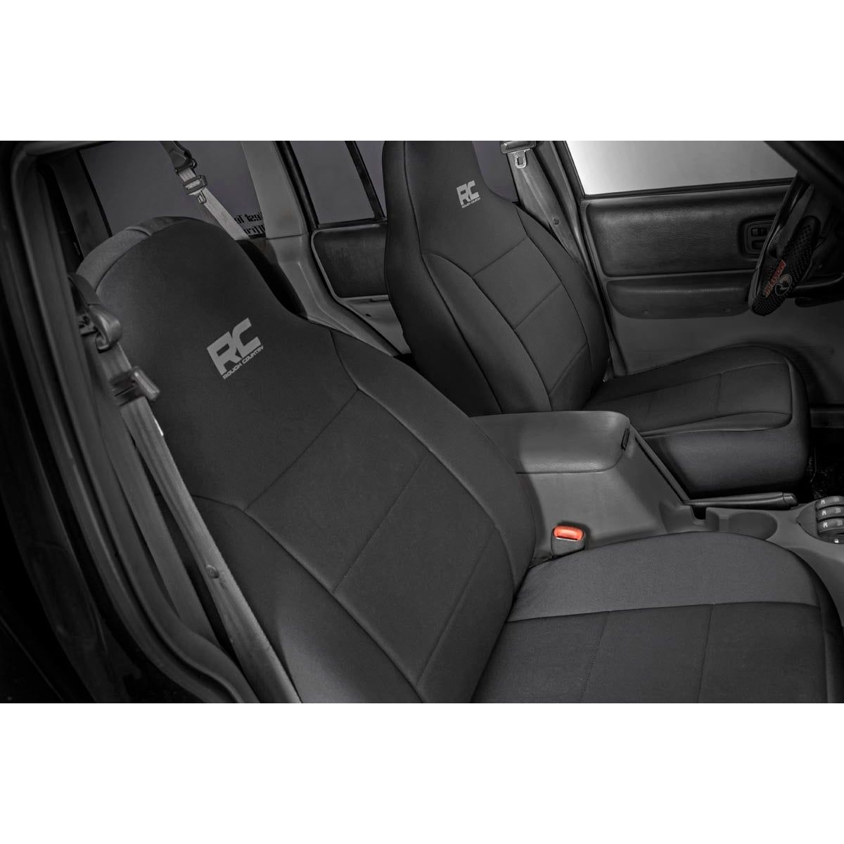 ROUGH COUNTRY Seat Covers | Non Detach Headrest FR and Rear | Jeep Cherokee XJ (84-96) | 91021A