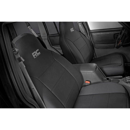 ROUGH COUNTRY Seat Covers | Non Detach Headrest FR and Rear | Jeep Cherokee XJ (84-96) | 91021A