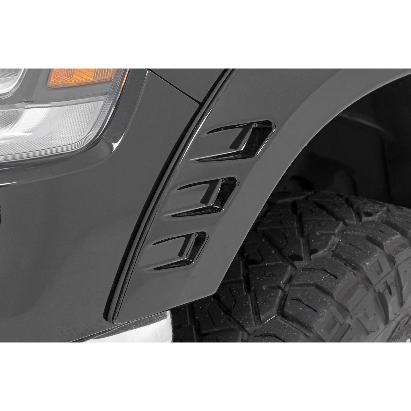 ROUGH COUNTRY Fender Flares | SF1 | JSC Billet Silver | Ram 1500 2WD/4WD (2019-2024) | F-D319201-JSC