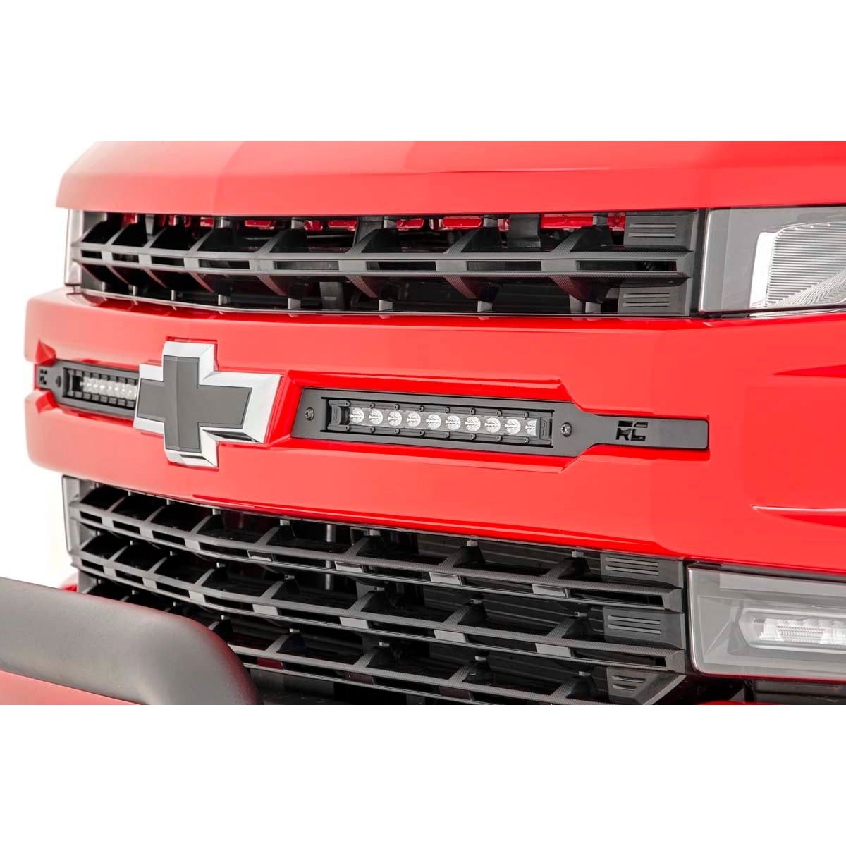 ROUGH COUNTRY LED Light Kit | Grille Mount | 10" Chrome Slimline Pair | Chevy Silverado 1500 (19-22) | 70818
