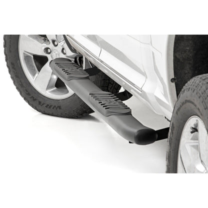 ROUGH COUNTRY Oval Nerf Step | Crew Cab | Black | Ram 1500/2500/3500 2WD/4WD (2010-2025 & Classic) | 21003