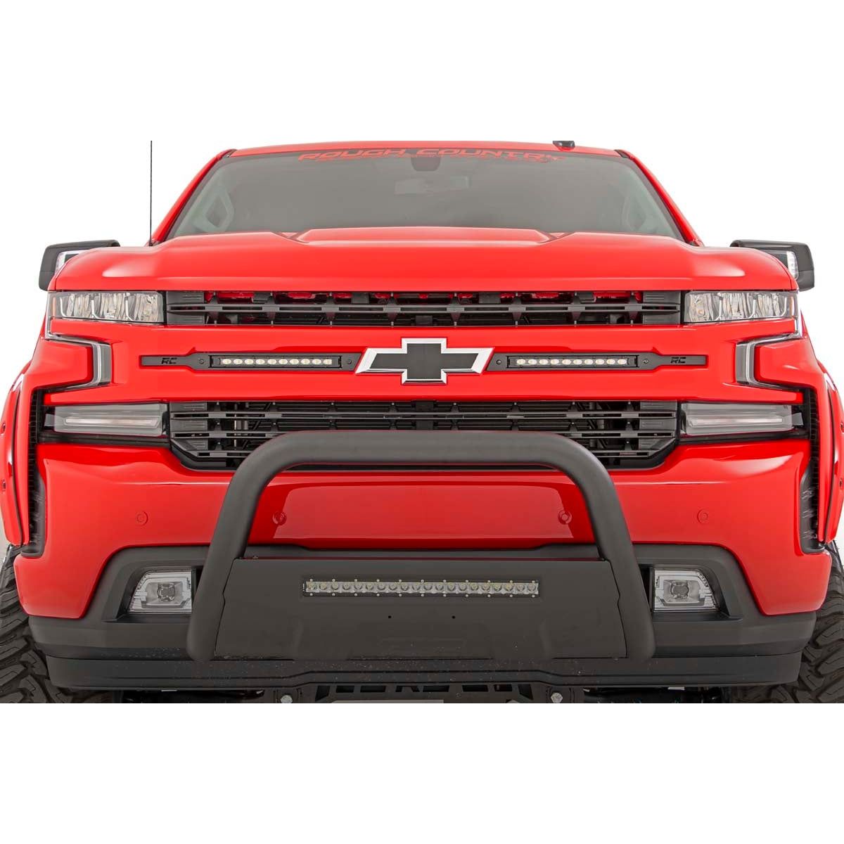 ROUGH COUNTRY LED Light Kit | Grille Mount | 10" Chrome Slimline Pair | Chevy Silverado 1500 (19-22) | 70818