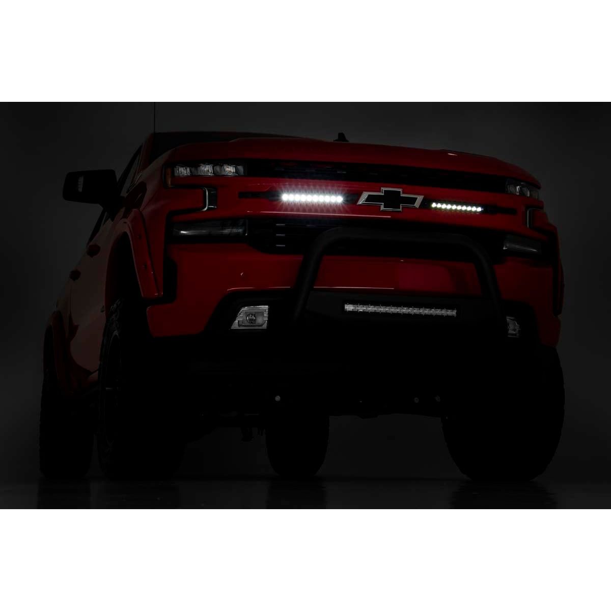 ROUGH COUNTRY LED Light Kit | Grille Mount | 10" Black Slimline Pair | Chevy Silverado 1500 (19-22) | 70817