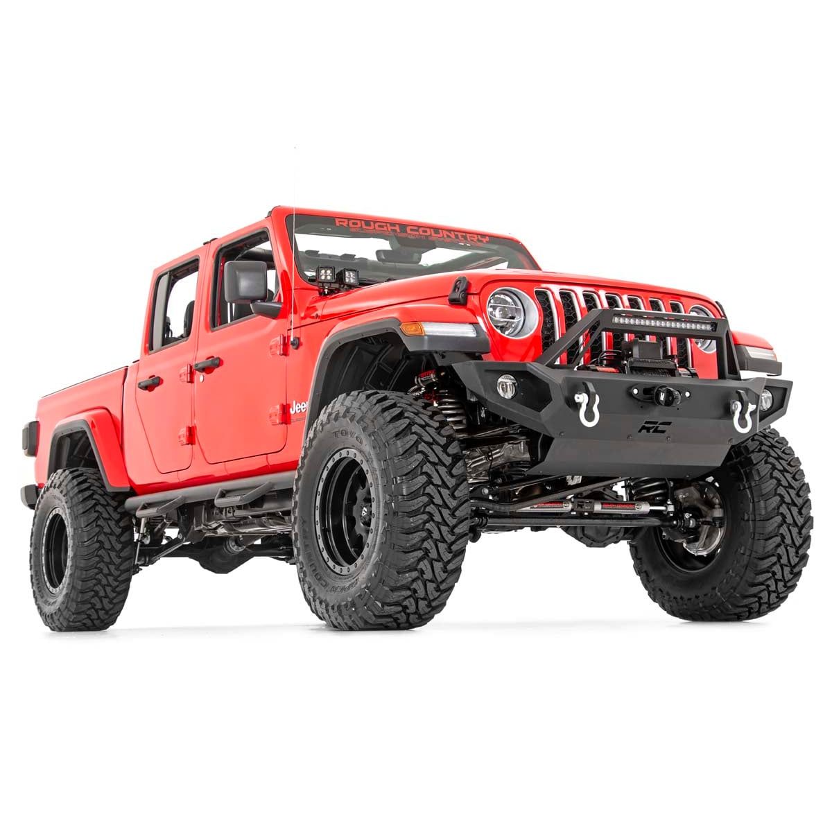 ROUGH COUNTRY LED Light Kit | Quad | Cowl Mount | 2" Black | White DRL | Jeep Gladiator JT/Wrangler JL (18-25) | 70824