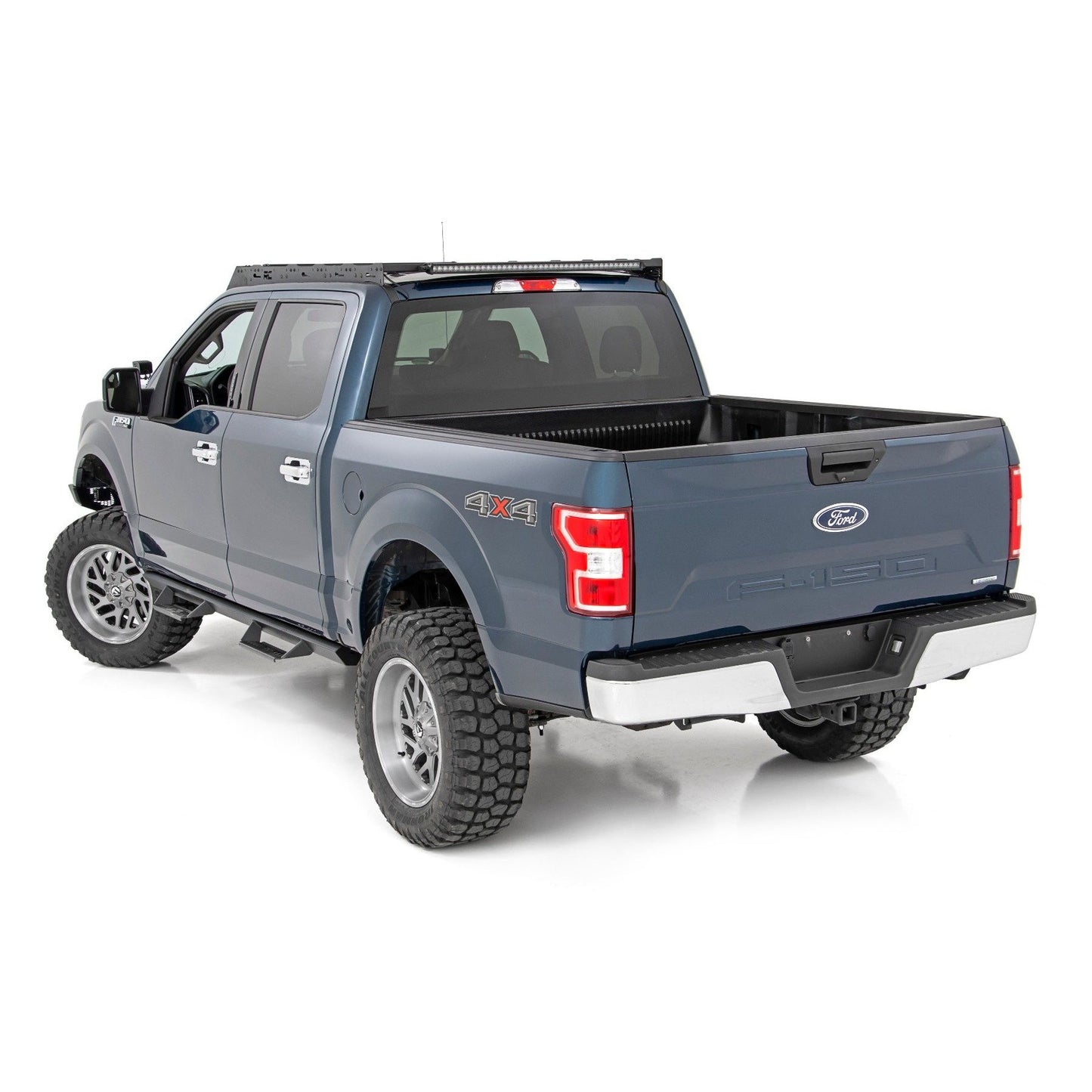 ROUGH COUNTRY Roof Rack | FR & RR 40 Inch Single Row BLK LEDs | Ford F-150 2WD/4WD (15-18) | 51022