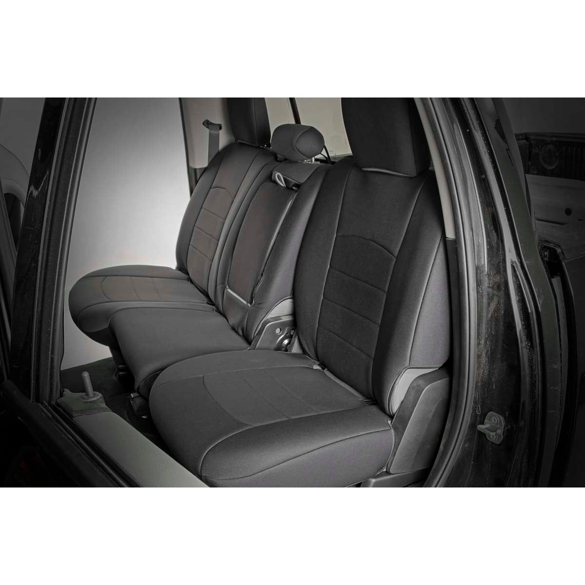 ROUGH COUNTRY Seat Covers | FR Bucket RR w/Arm Rest | Ram 1500/2500/3500 2WD/4WD (10-18) | 91029
